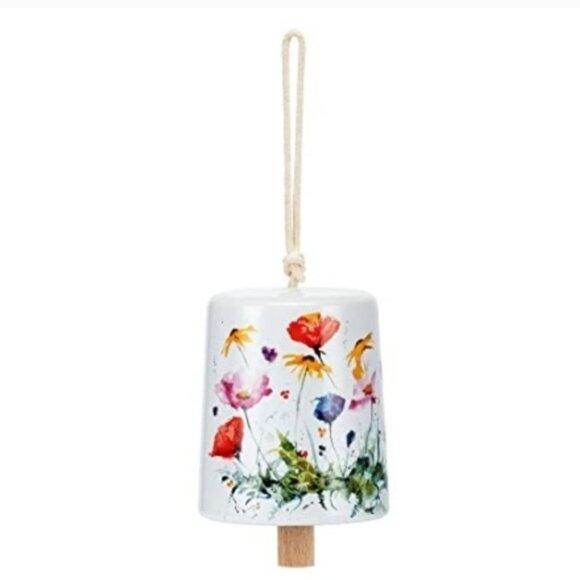 NWT DEMDACO Watercolor Wildflowers Mini Bell Ornament - Picture 4 of 7